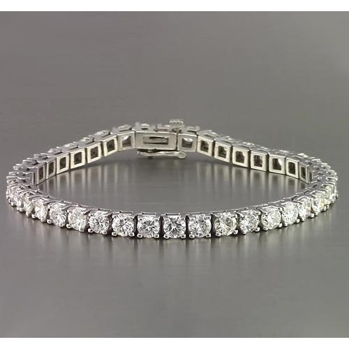 Natural Diamond Tennis Bracelet 10 Carats White Gold New
