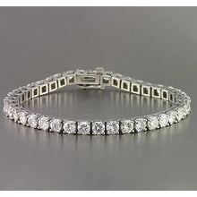 Natural Diamond Tennis Bracelet 10 Carats White Gold New