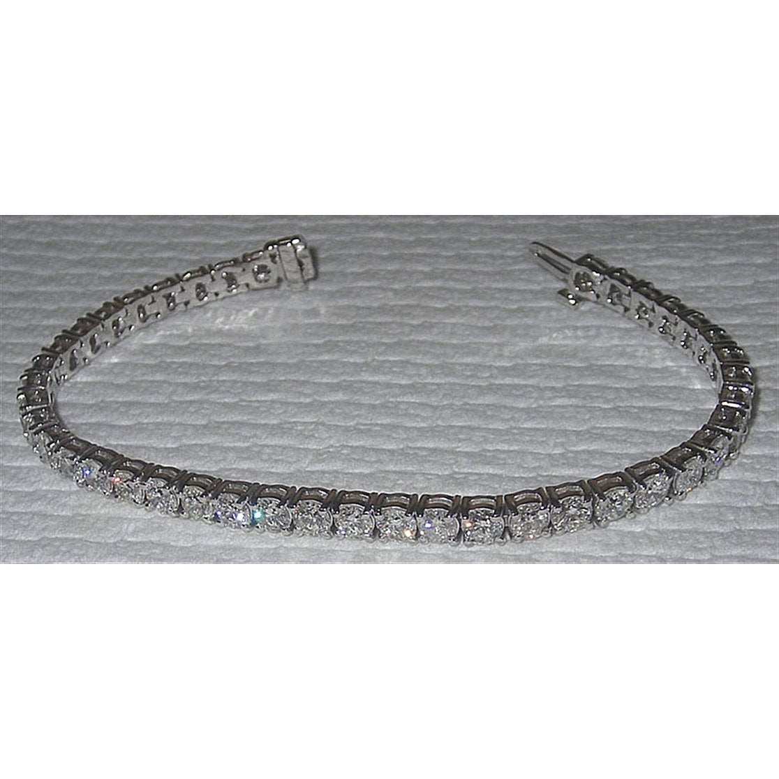 Diamond Women Tennis Bracelet White Gold Sparkling 10.08 Carats