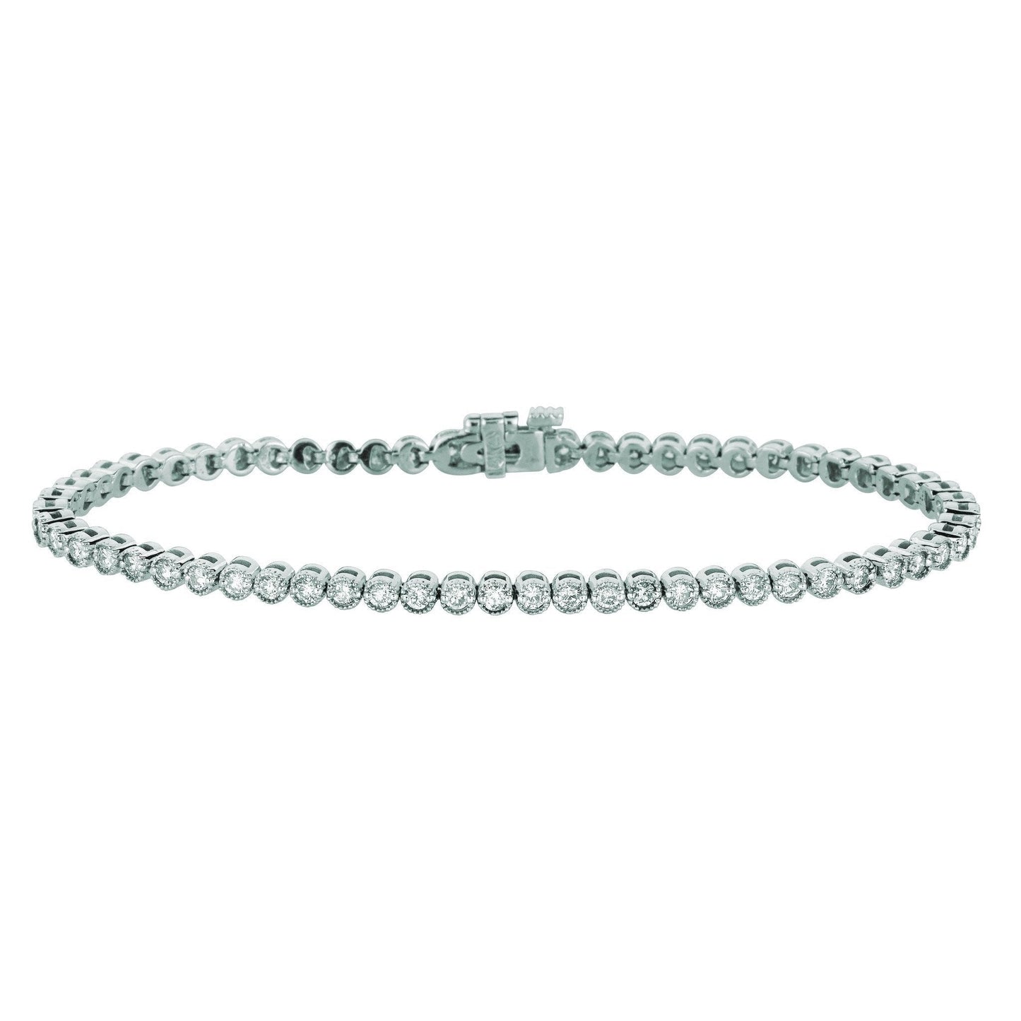 Natural Diamond Tennis Bracelet 3 Carats 14K White Gold