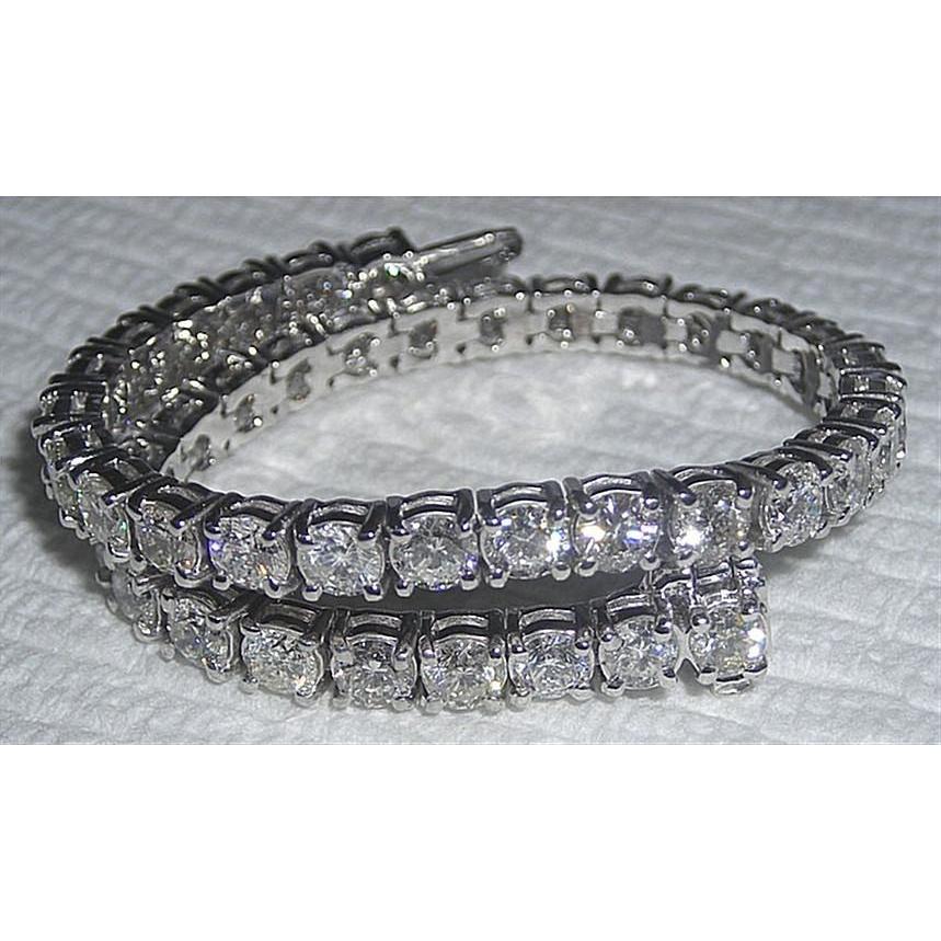 Diamond Women Tennis Bracelet White Gold Sparkling 10.08 Carats