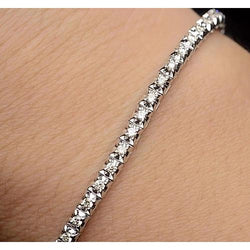 Natural Diamond Tennis Bracelet 4 Carats Prong Set Women Jewelry