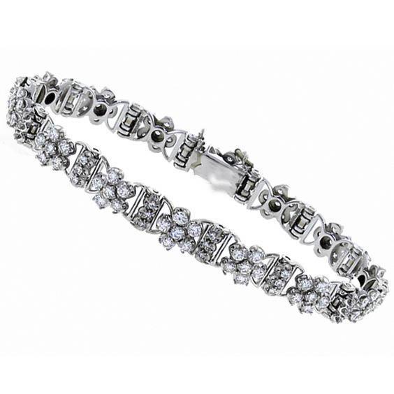 Natural Diamond Tennis Bracelet Ladies Fine White Gold Jewelry 10.70 Carats