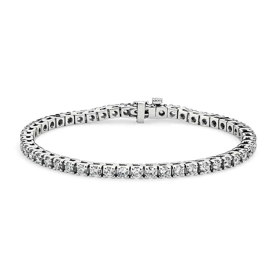 Natural Diamond Tennis Bracelet Round White Gold 14K 7.20 Carats