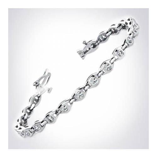 Natural Diamond Tennis Bracelet White Gold Jewelry 3.30 Carats