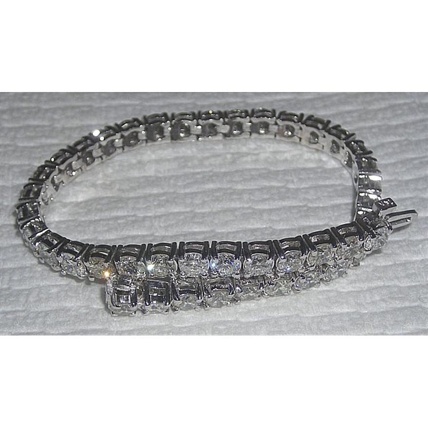 Diamond Women Tennis Bracelet White Gold Sparkling 10.08 Carats