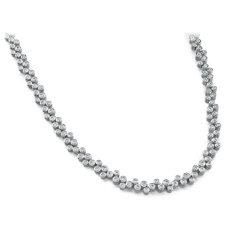 Natural Diamond Tennis Necklace Women Jewelry Gold White 4 Carats