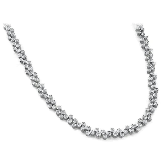 Natural Diamond Tennis Necklace Women Jewelry Gold White 4 Carats