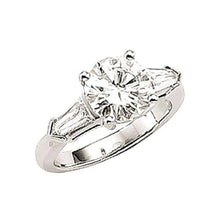 Natural Diamond Three Stone Ring 3.01 Carat Baguettes White Gold 