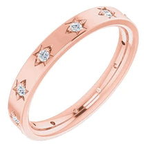 Natural Diamond Wedding Eternity Band 0.36 Carats Rose Gold 14K New