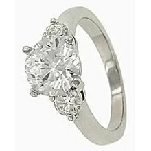 Natural Diamonds 3 Stone Anniversary Ring 2.31 Ct. White Gold 14K