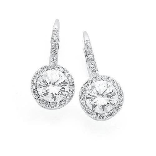 Natural Diamonds Dangle Earrings F Vs1Vvs1 3.80 Carats White Gold 14K
