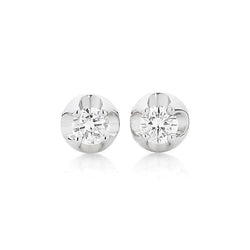 Natural Diamonds Women Studs Earrings 1 Carat New 14K White Gold