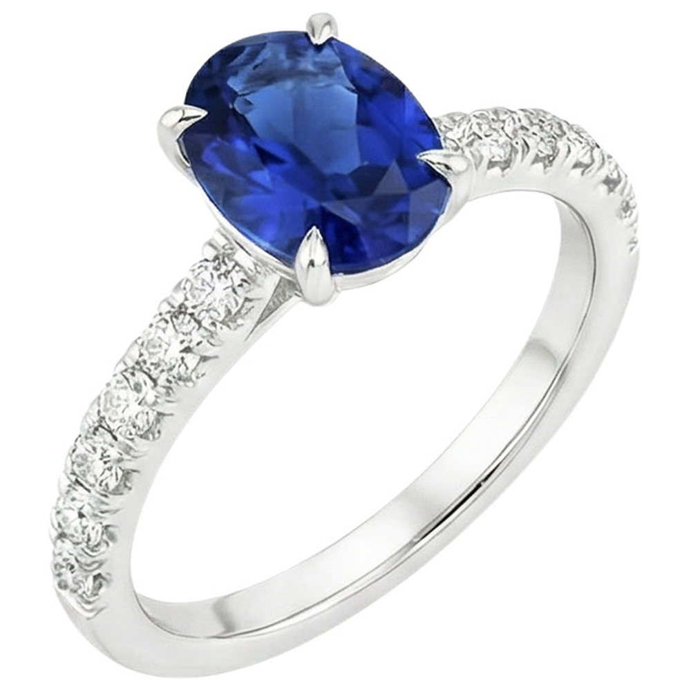 natural round sapphire 4ct ring side angle