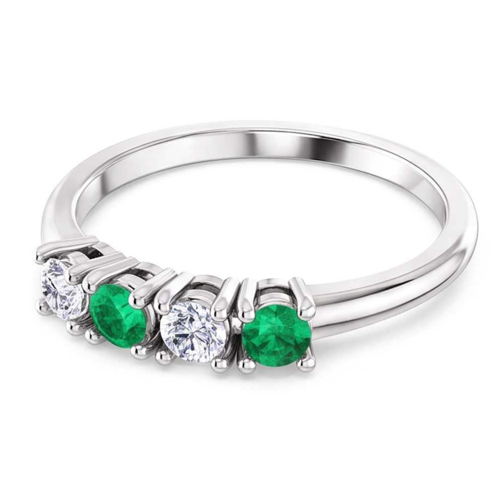 Natural Earth Mined DIAMOND ( NOT LAB GROWN ) Band 0.80 Carats Green Emerald Ladies Jewellery New
