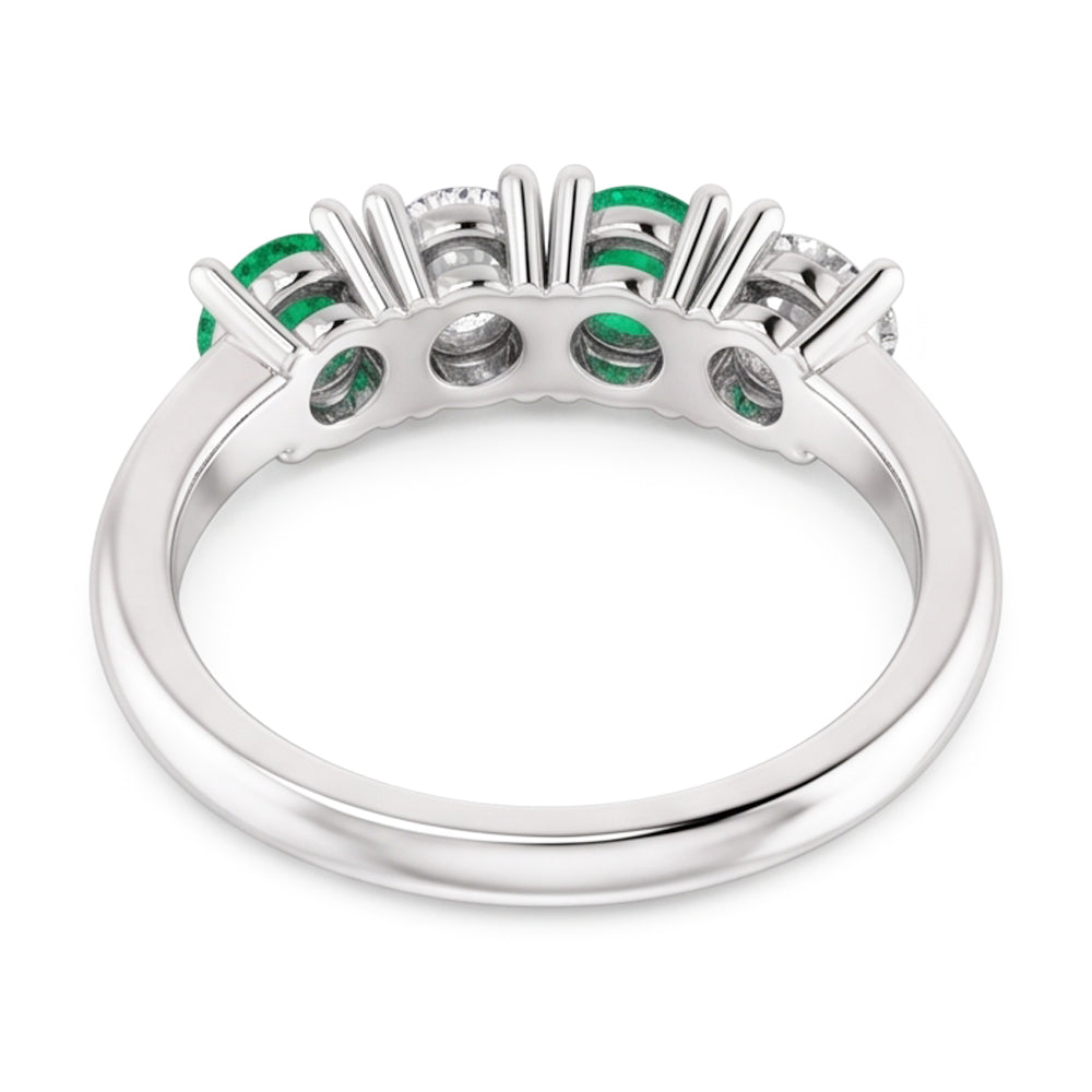 Natural Earth Mined DIAMOND ( NOT LAB GROWN ) Band 0.80 Carats Green Emerald Ladies Jewellery New