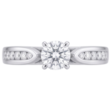 Natural Earth Mined DIAMOND ( NOT LAB GROWN ) Cathedral Setting Engagement Ring Brilliant Cut WG 14K