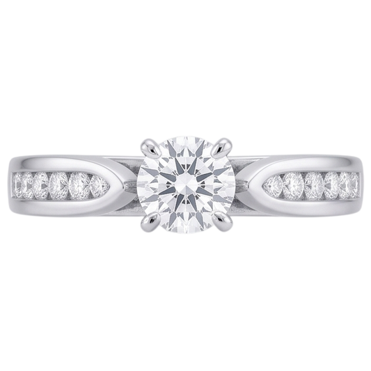 Natural Earth Mined DIAMOND ( NOT LAB GROWN ) Cathedral Setting Engagement Ring Brilliant Cut WG 14K