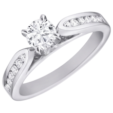 Natural Earth Mined DIAMOND ( NOT LAB GROWN ) Cathedral Setting Engagement Ring Brilliant Cut WG 14K