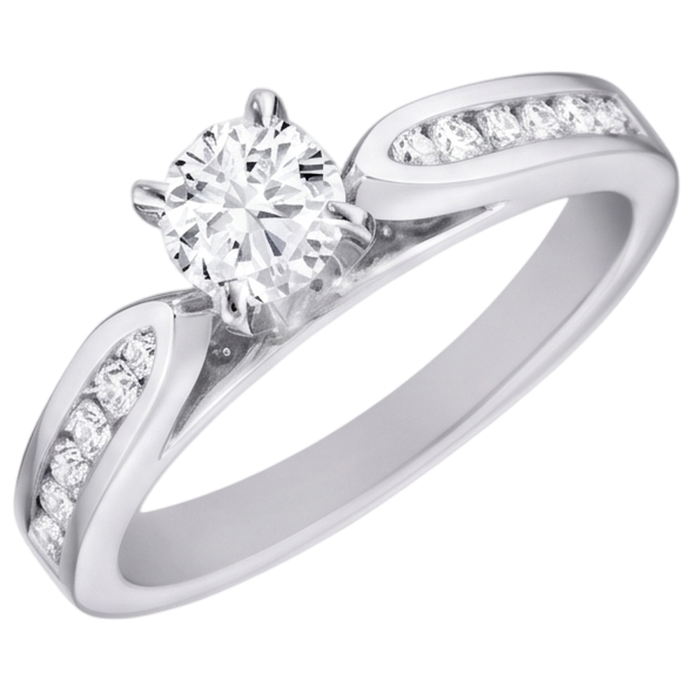 Natural Earth Mined DIAMOND ( NOT LAB GROWN ) Cathedral Setting Engagement Ring Brilliant Cut WG 14K