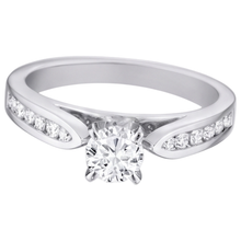 Natural Earth Mined DIAMOND ( NOT LAB GROWN ) Cathedral Setting Engagement Ring Brilliant Cut WG 14K