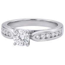 Natural Earth Mined DIAMOND ( NOT LAB GROWN ) Cathedral Setting Engagement Ring Brilliant Cut WG 14K