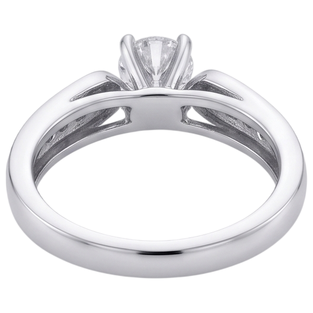 Natural Earth Mined DIAMOND ( NOT LAB GROWN ) Cathedral Setting Engagement Ring Brilliant Cut WG 14K