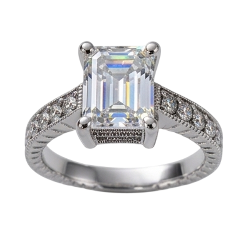 Natural Earth Mined DIAMOND ( NOT LAB GROWN ) Engagement Ring 1.50 Ct. Vintage Style White Gold 14K