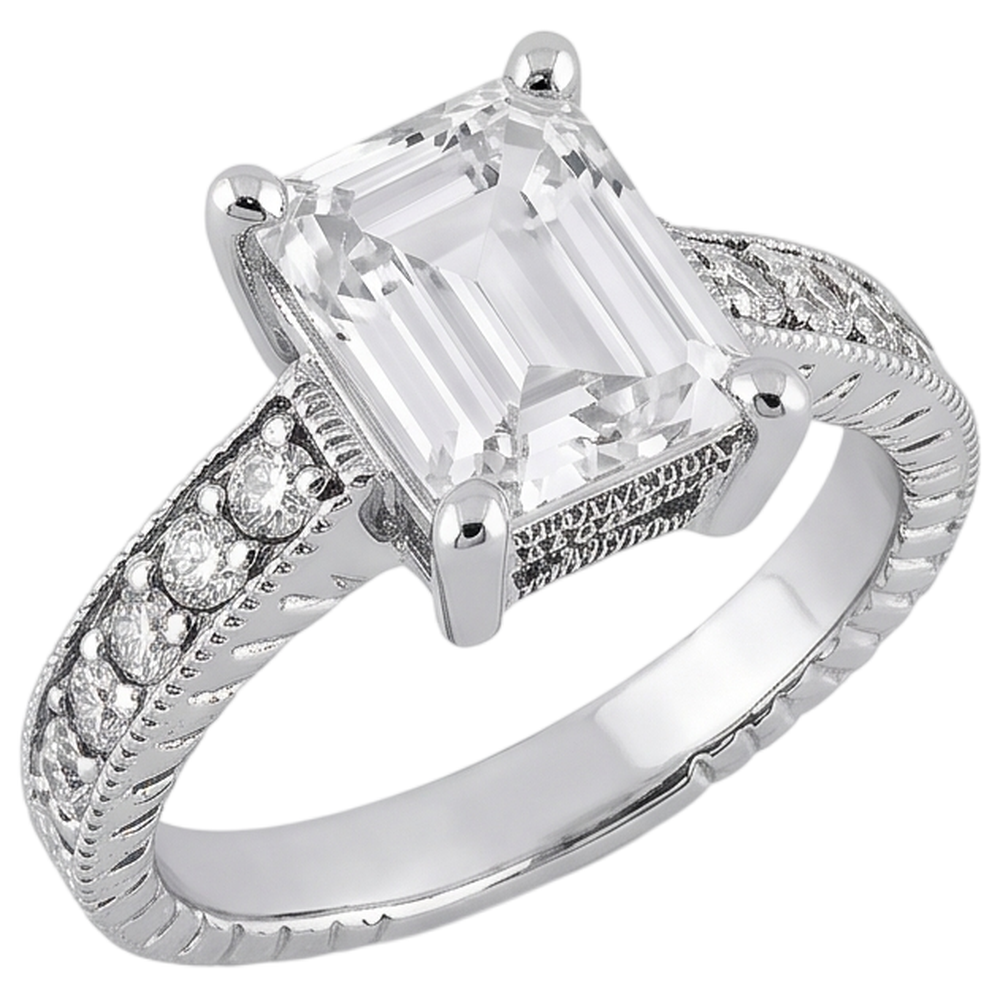 Natural Earth Mined DIAMOND ( NOT LAB GROWN ) Engagement Ring 1.50 Ct. Vintage Style White Gold 14K