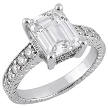 Natural Earth Mined DIAMOND ( NOT LAB GROWN ) Engagement Ring 1.50 Ct. Vintage Style White Gold 14K