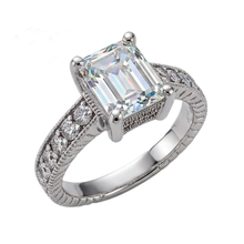 Natural Earth Mined DIAMOND ( NOT LAB GROWN ) Engagement Ring 1.50 Ct. Vintage Style White Gold 14K