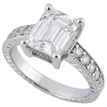 Natural Earth Mined DIAMOND ( NOT LAB GROWN ) Engagement Ring 1.50 Ct. Vintage Style White Gold 14K