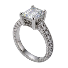 Natural Earth Mined DIAMOND ( NOT LAB GROWN ) Engagement Ring 1.50 Ct. Vintage Style White Gold 14K