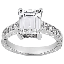 Natural Earth Mined DIAMOND ( NOT LAB GROWN ) Engagement Ring 1.50 Ct. Vintage Style White Gold 14K