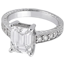 Natural Earth Mined DIAMOND ( NOT LAB GROWN ) Engagement Ring 1.50 Ct. Vintage Style White Gold 14K