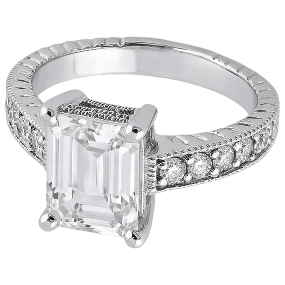 Natural Earth Mined DIAMOND ( NOT LAB GROWN ) Engagement Ring 1.50 Ct. Vintage Style White Gold 14K