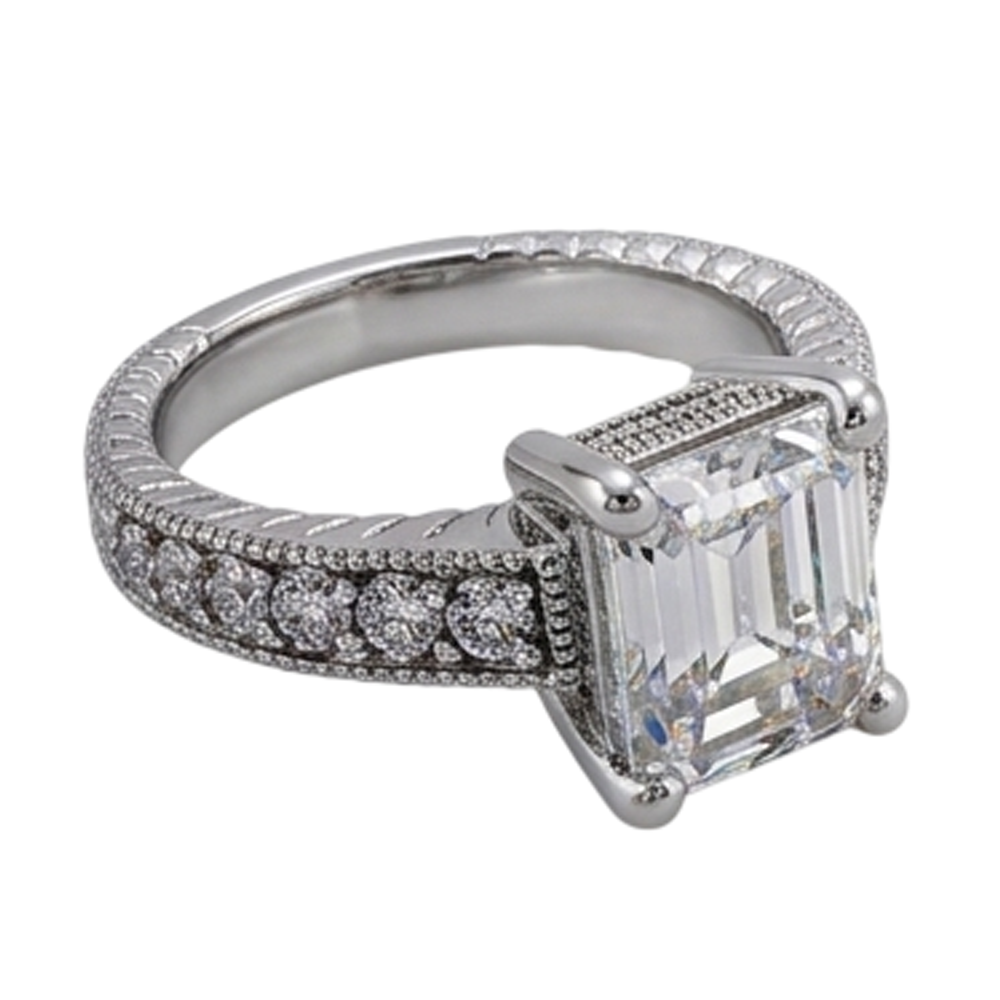 Natural Earth Mined DIAMOND ( NOT LAB GROWN ) Engagement Ring 1.50 Ct. Vintage Style White Gold 14K