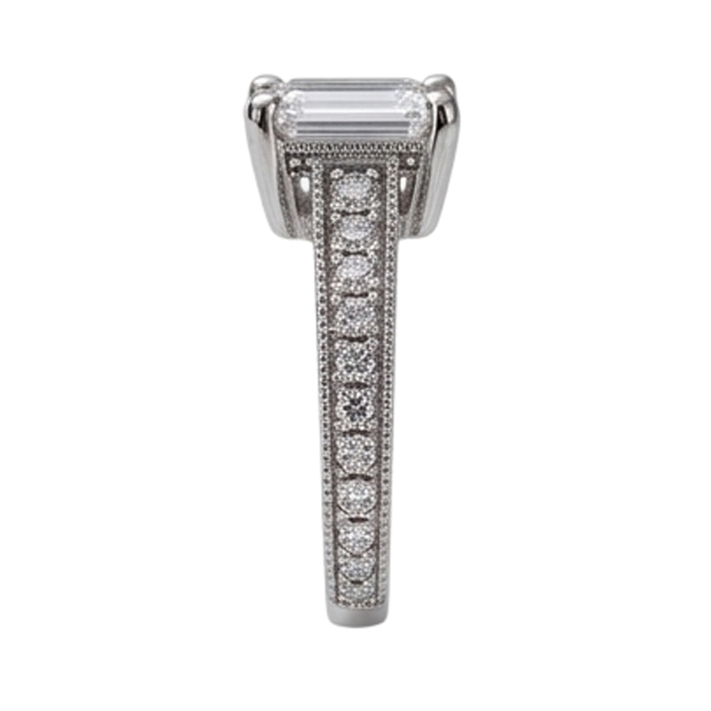 Natural Earth Mined DIAMOND ( NOT LAB GROWN ) Engagement Ring 1.50 Ct. Vintage Style White Gold 14K