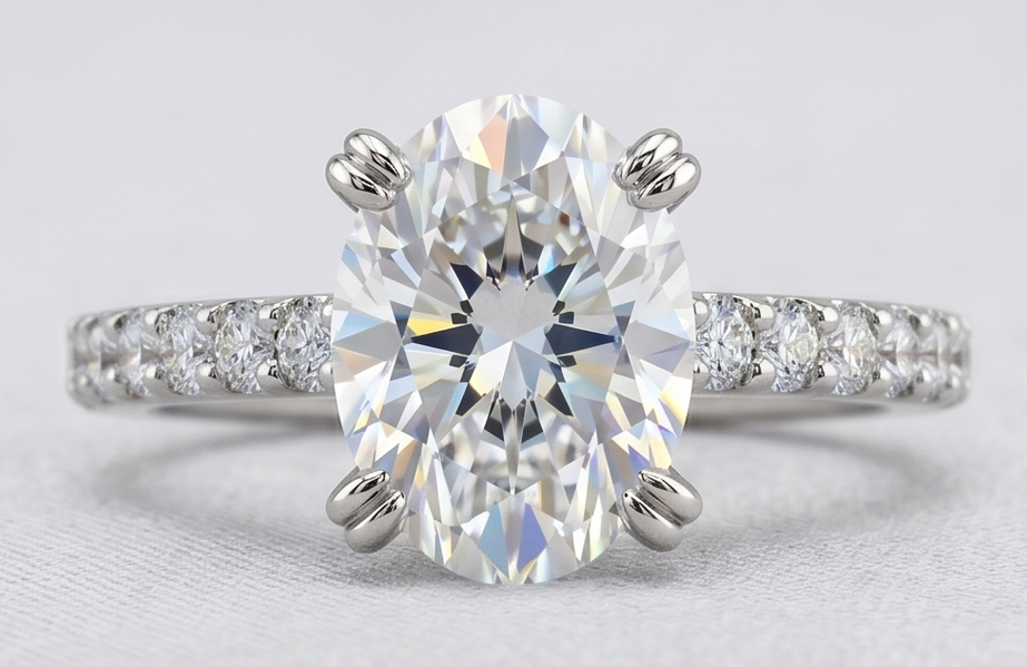 Natural Earth Mined DIAMOND ( NOT LAB GROWN ) Engagement Ring 2.60 Carats Claw Prong Setting White Gold