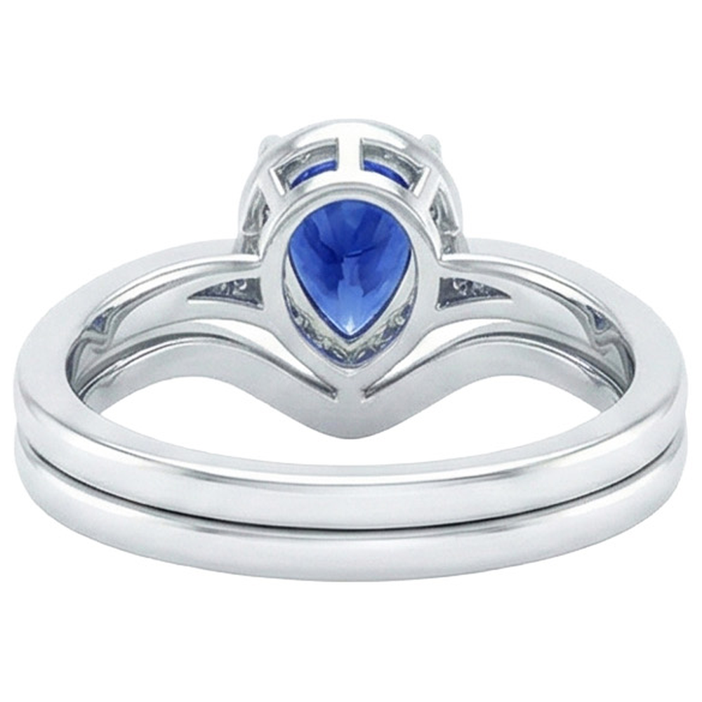 natural round sapphire 2.75ct ring close up detail
