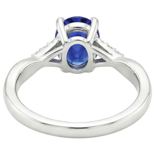 Natural Earth Mined DIAMOND ( NOT LAB GROWN ) Engagement Ring Split Shank Oval Cut Blue Sapphire 3 Carats