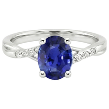 Natural Earth Mined DIAMOND ( NOT LAB GROWN ) Engagement Ring Split Shank Oval Cut Blue Sapphire 3 Carats