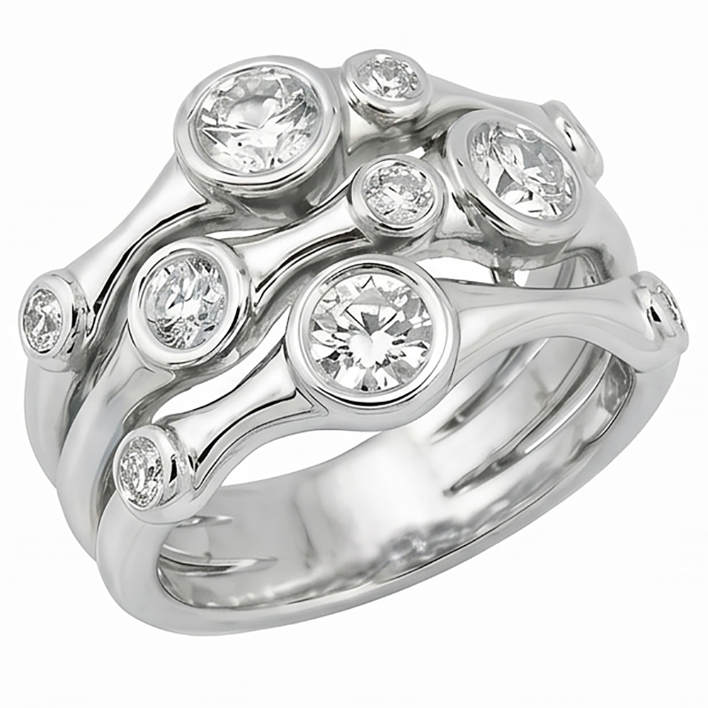 Natural Earth Mined DIAMOND ( NOT LAB GROWN ) Fancy Ring 1.10 Carats 14K White Men's Jewellery New