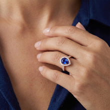 Natural Earth Mined DIAMOND ( NOT LAB GROWN ) Halo Anniversary Ring Pear Cut Sri Lankan Sapphire 3 Carats