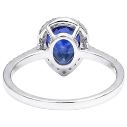Natural Sapphire Ring 3.75ct - White Gold 14K