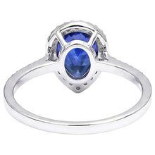 natural round sapphire 3.75ct ring front view