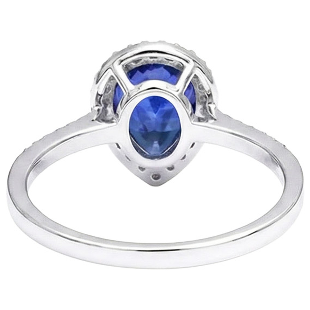 natural round sapphire 3.75ct ring front view