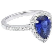 natural round sapphire 3.75ct ring top view