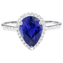 natural round sapphire 3.75ct ring profile view