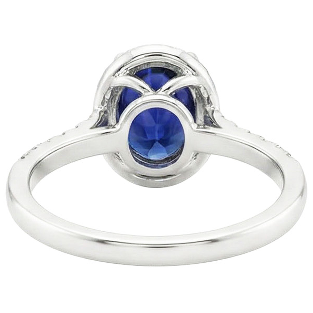 natural round sapphire 4ct ring top view